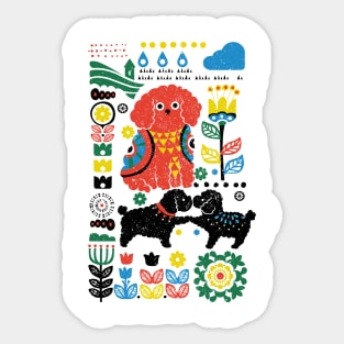 Scandinavian Poodle Sticker